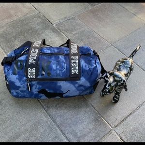 VICTORIA’S SECRET PINK TIE DYE DUFFEL BAG WITH PUPPY